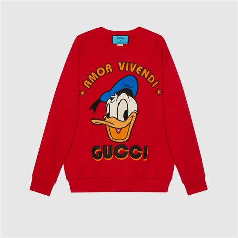 gucci donald duck sweatshirt replica|disney x gucci shoes.